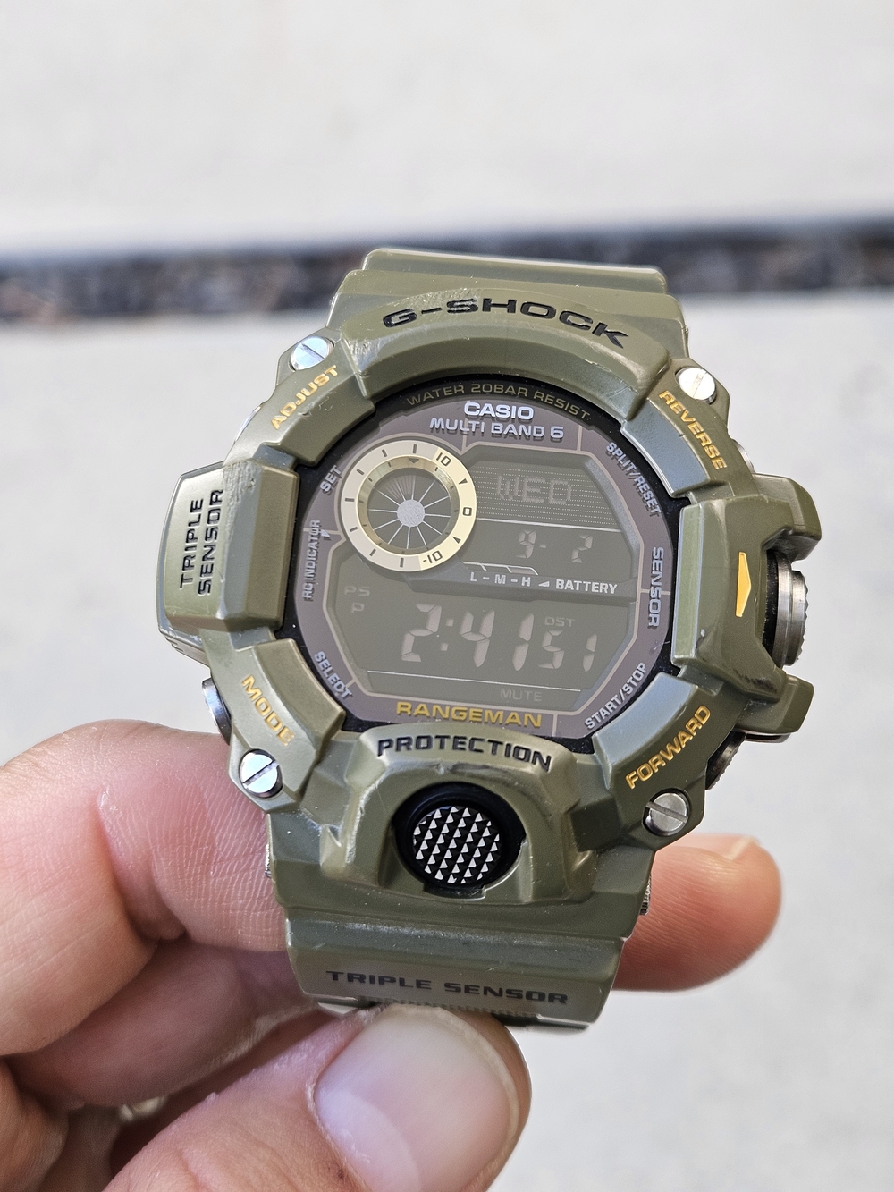 Casio G-Shock Rangeman Digital Watch - Olive Green